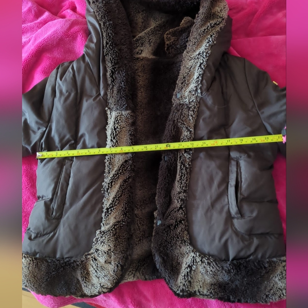 Vtg 90s Baby Phat Womens Reversible Baby Doll Cropped Hooded Puffer Jacket Y2K S - Picture 9 of 10